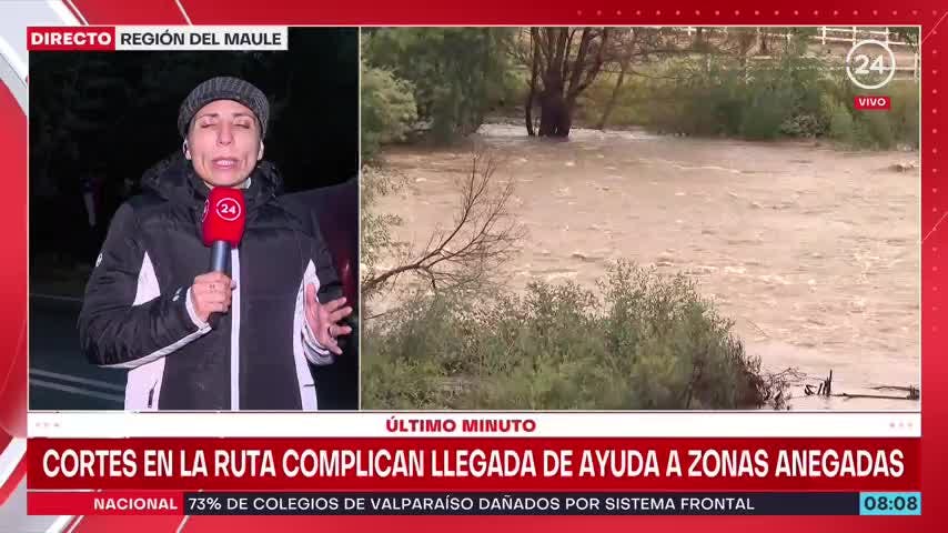 Hombre pide rescate de su padre atrapado tras desborde río Ancoa