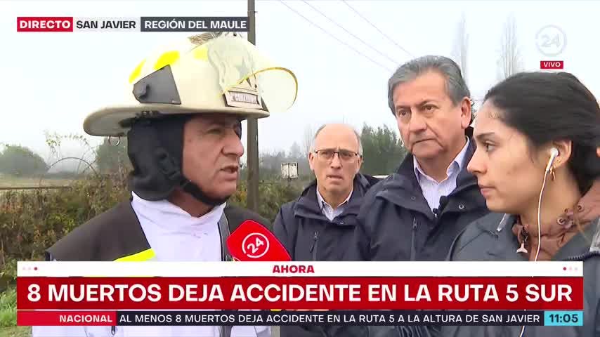 Mueren 8 personas en accidente en la Ruta 5 Sur