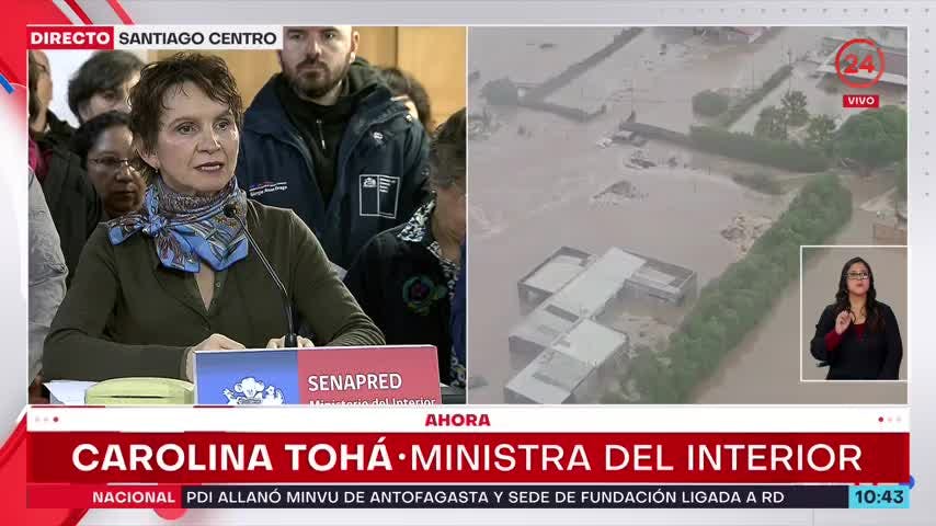 Ministra Tohá confirma tres desaparecidos en la región del Maule