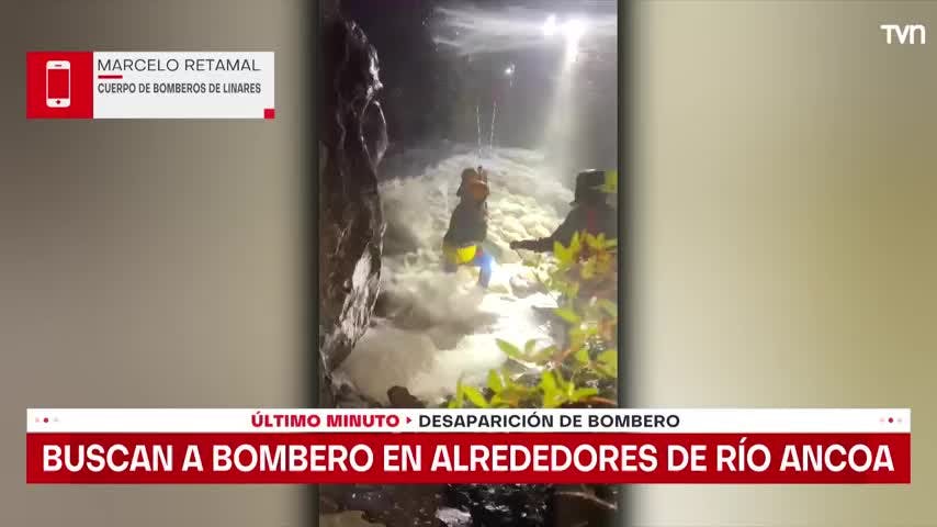 Buscan a bombero en alrededores de río Ancoa