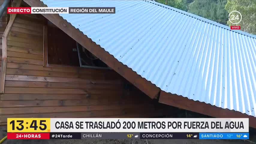 Río Maule sumergío casas en Constitución