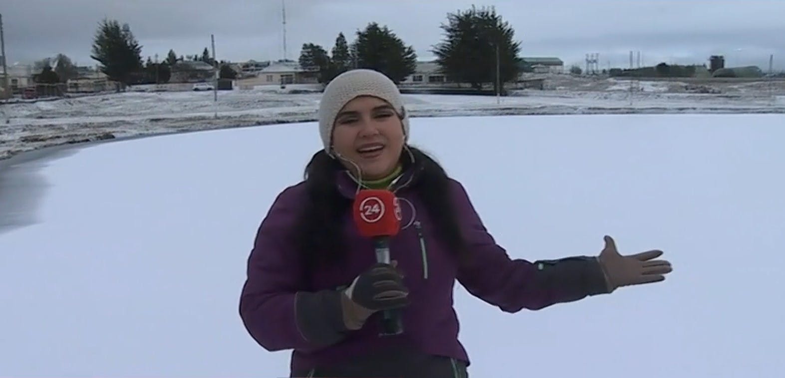 Un regalo del invierno: Laguna Pudeto se volvió a congelar en Punta Arenas