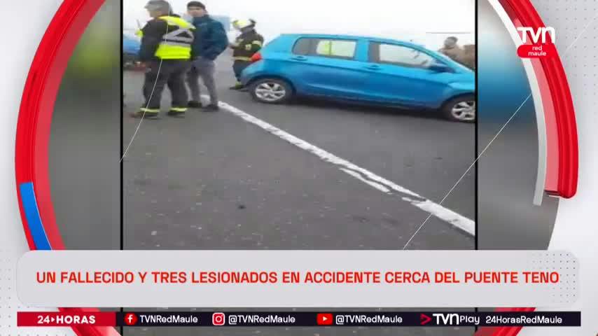Un fallecido y tres lesionados en accidente cerca del Puente Teno