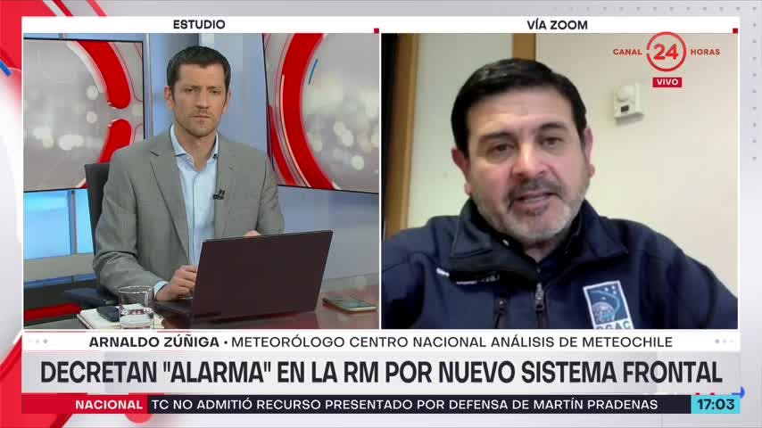 Meteorología y alarma decretada en la RM: “Estamos hablando de montos entre 70 y 90 mm de agua caída en 24 horas”
