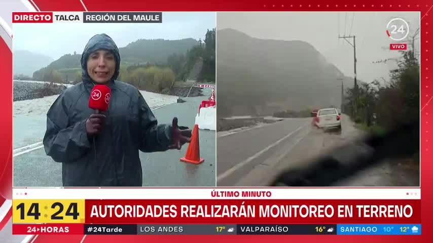 Ruta J55 de Romeral nuevamente afectda por sistema frontal