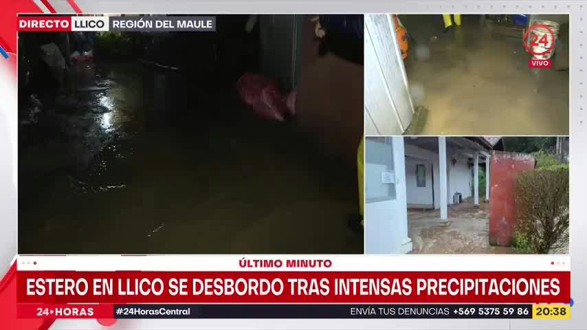 Casas afectadas tras desborde de estero en Llico