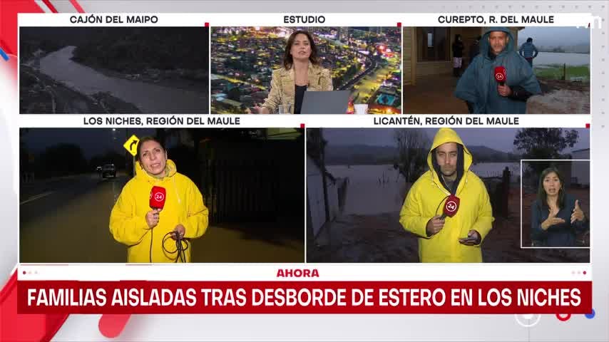 Familias aisladas tras desborde de estero los Niches en Curicó