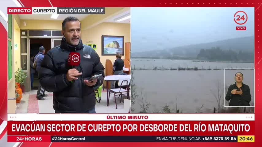 Evacuan sector de Curepto por desborde del río Mataquito