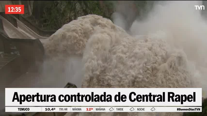La Central Rapel abrió sus compuertas de manera controlada
