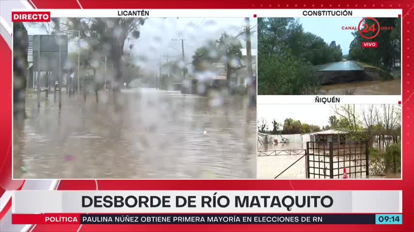 Licantén bajo el agua: las imágenes tras evacuación por desborde de río Mataquito