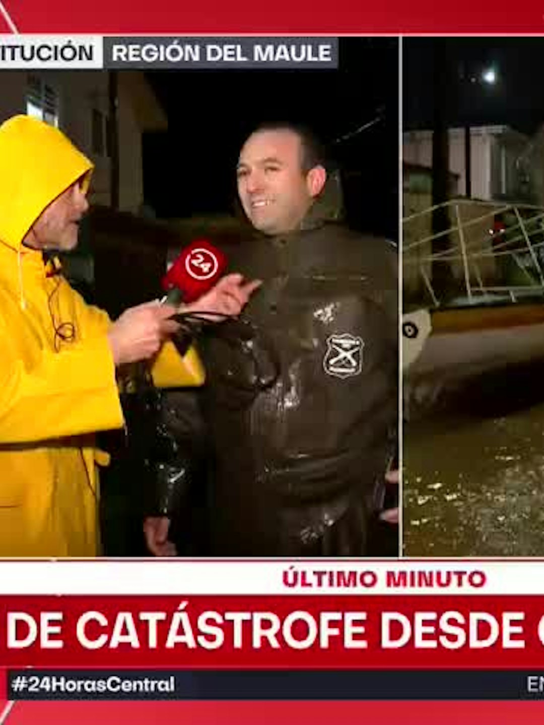 Río Maule se desborda e inunda calles de Constitución