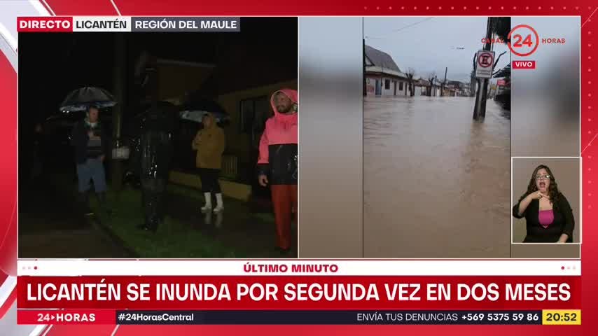 Licantén se inunda por segunda vez en dos meses