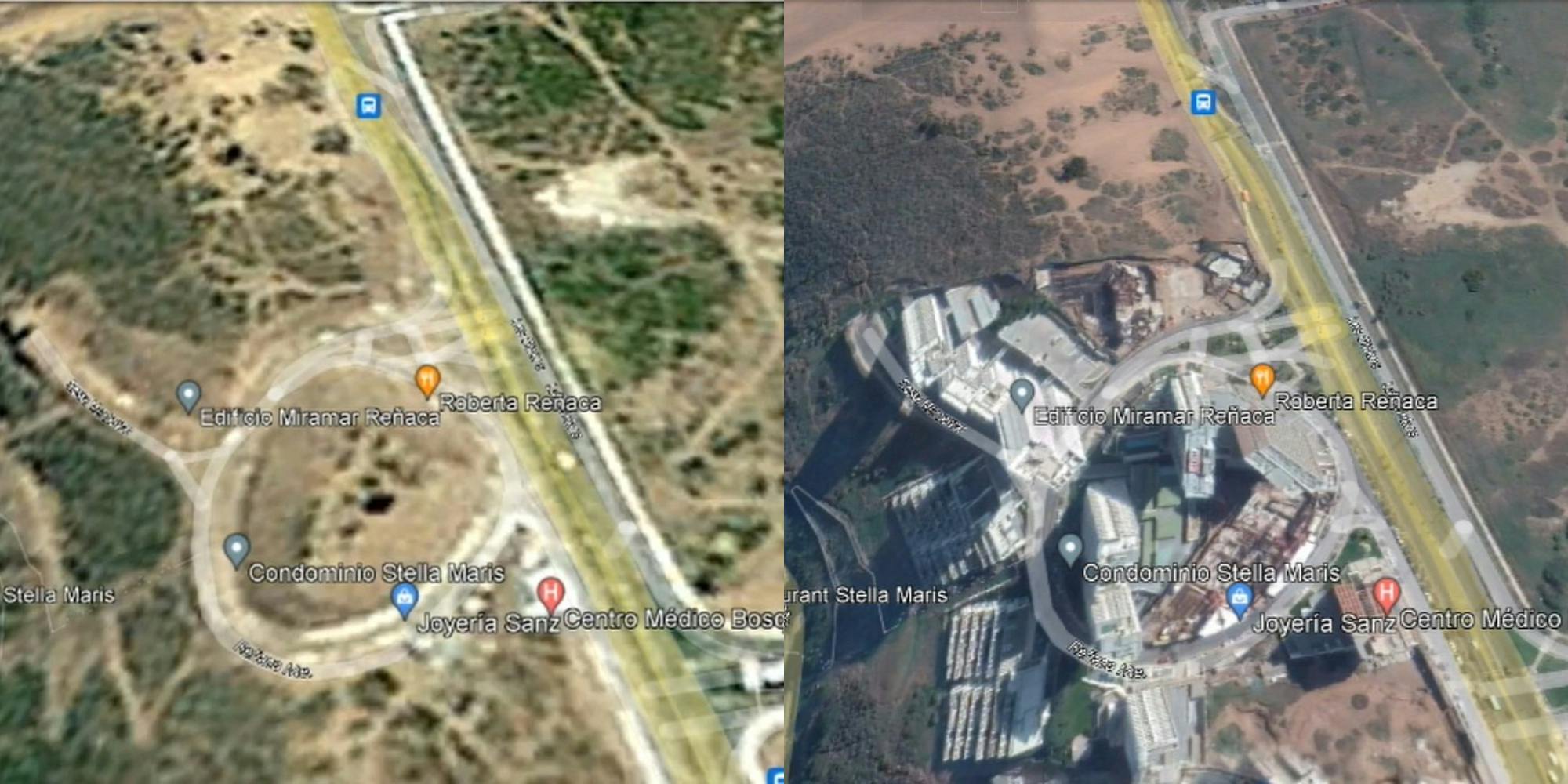 Desde el 2004: Así ha cambiado el terreno de las dunas por la construcción de edificios 