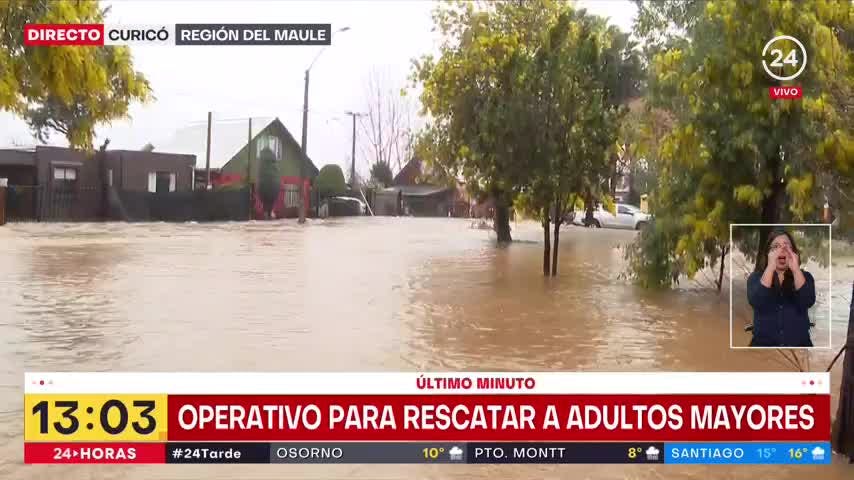 Operativo para rescate de adultos mayores en Curicó