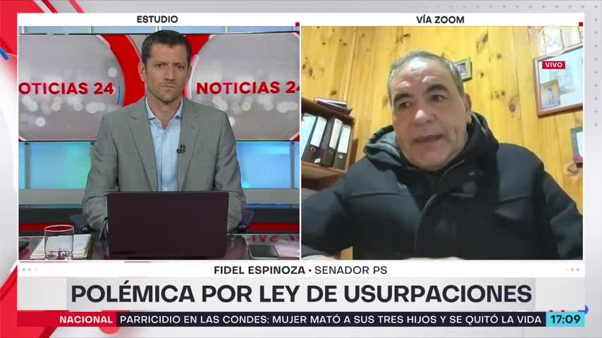 Senador Espinoza y Ley de Usurpaciones: “Lo grave es que se pueden provocar enfrentamientos entre civiles como en los años 70”