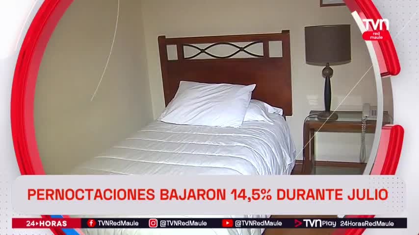 Pernoctaciones bajaron 14,5% en julio