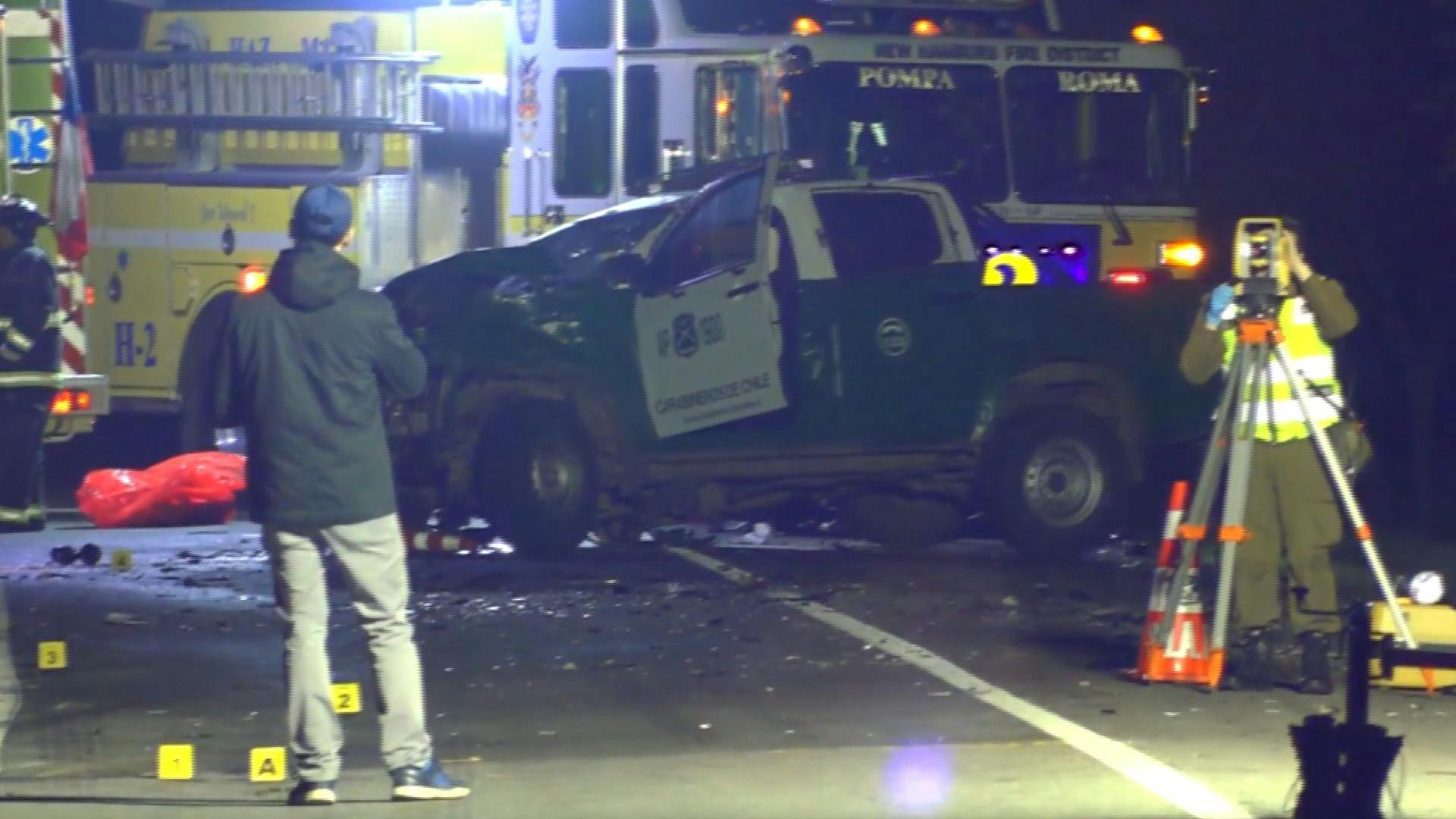 Dos carabineros y un civil fallecido deja persecución y posterior accidente de tránsito en Calle Larga