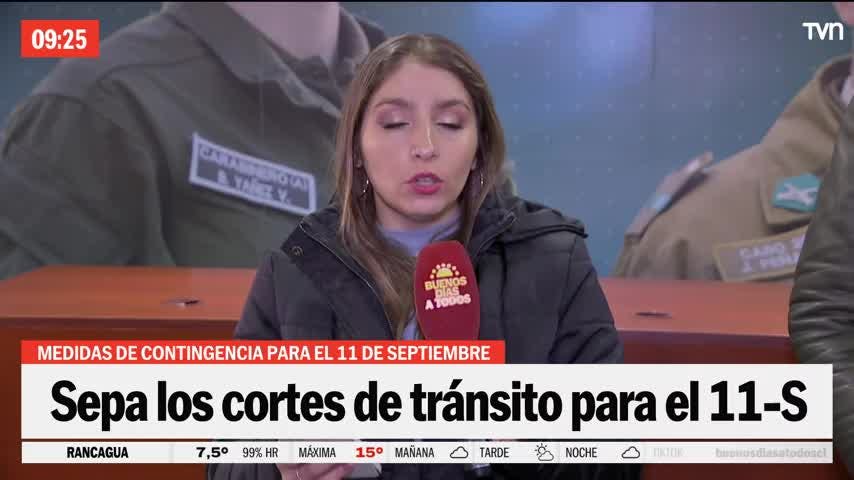 Los cortes de tránsito programados para el 11 de septiembre
