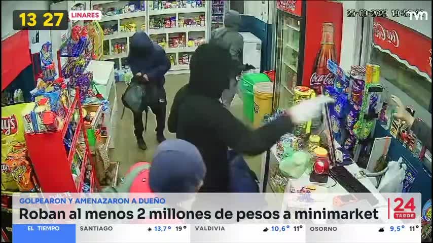 Cinco delincuentes protagonizaron un violento asalto a un minimarket en Linares