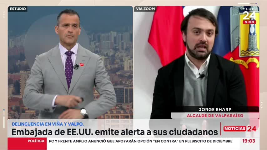 Alcalde Sharp y alerta emitida por EE.UU.: “Lo de Valparaíso no es más que el reflejo de lo que sucede en el país”