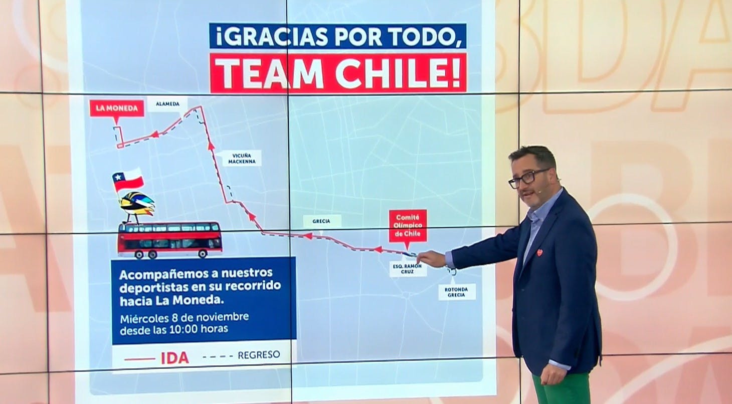Acompaña a nuestros deportistas: Conoce el recorrido del Team Chile hasta La Moneda
