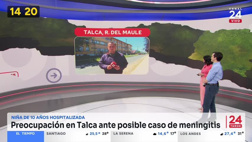 Niña de 10 años permanece hospitalizada por meningitis en Talca