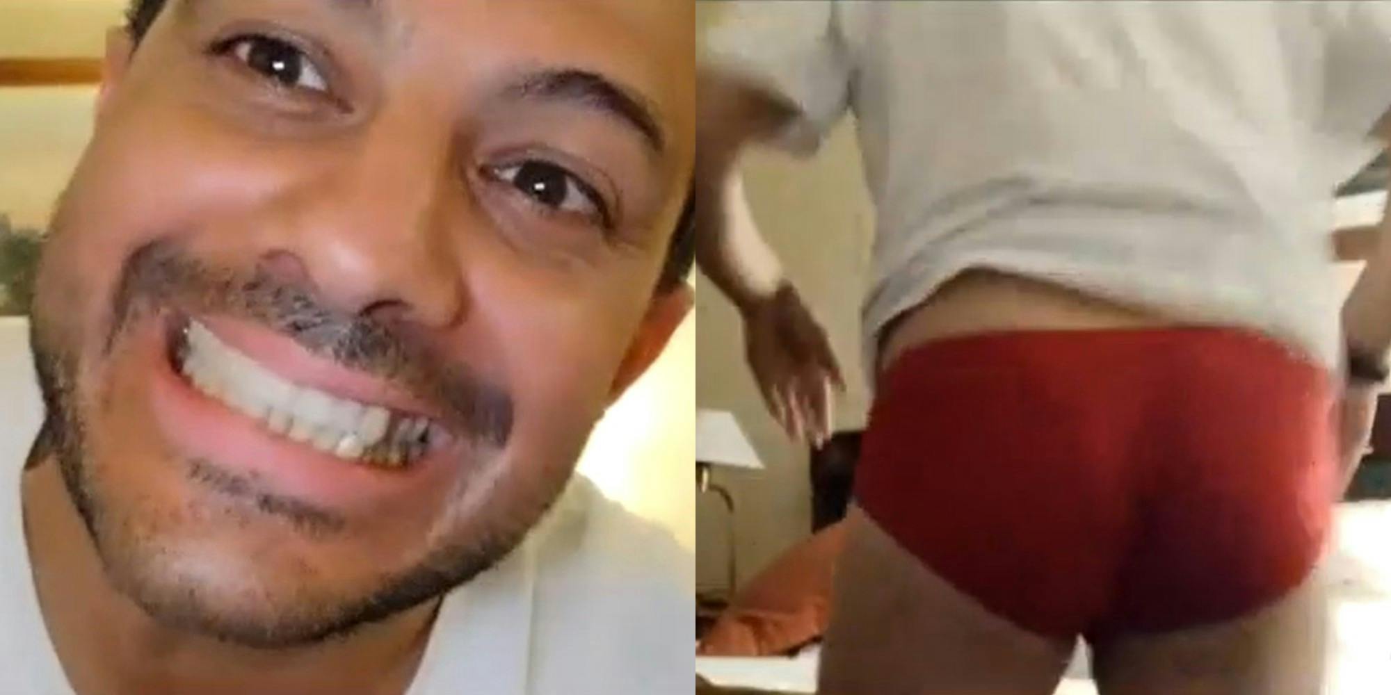 Simón Oliveros sorprende con su ropa interior roja en su paso por Argentina 