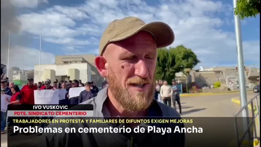 Realizan protesta a las afueras del Cementerio de Playa Ancha