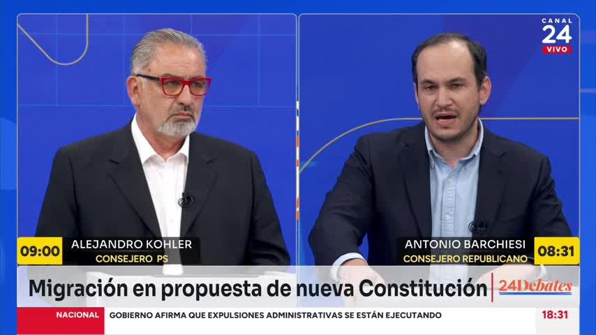 24 Debates: migración en la propuesta Constitucional según Alejandro Kohler y Antonio Barchiesi