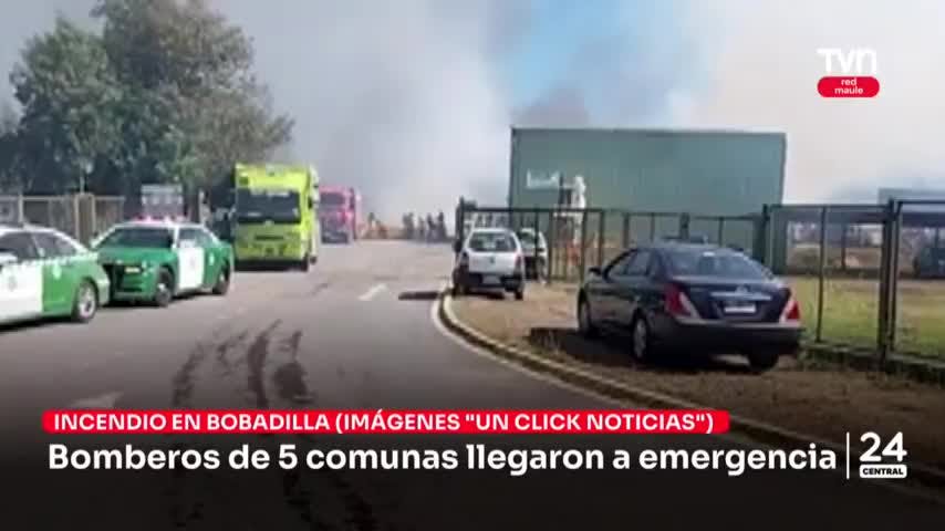 Bomberos de 5 comunas llegan a emergencia en Bobadilla