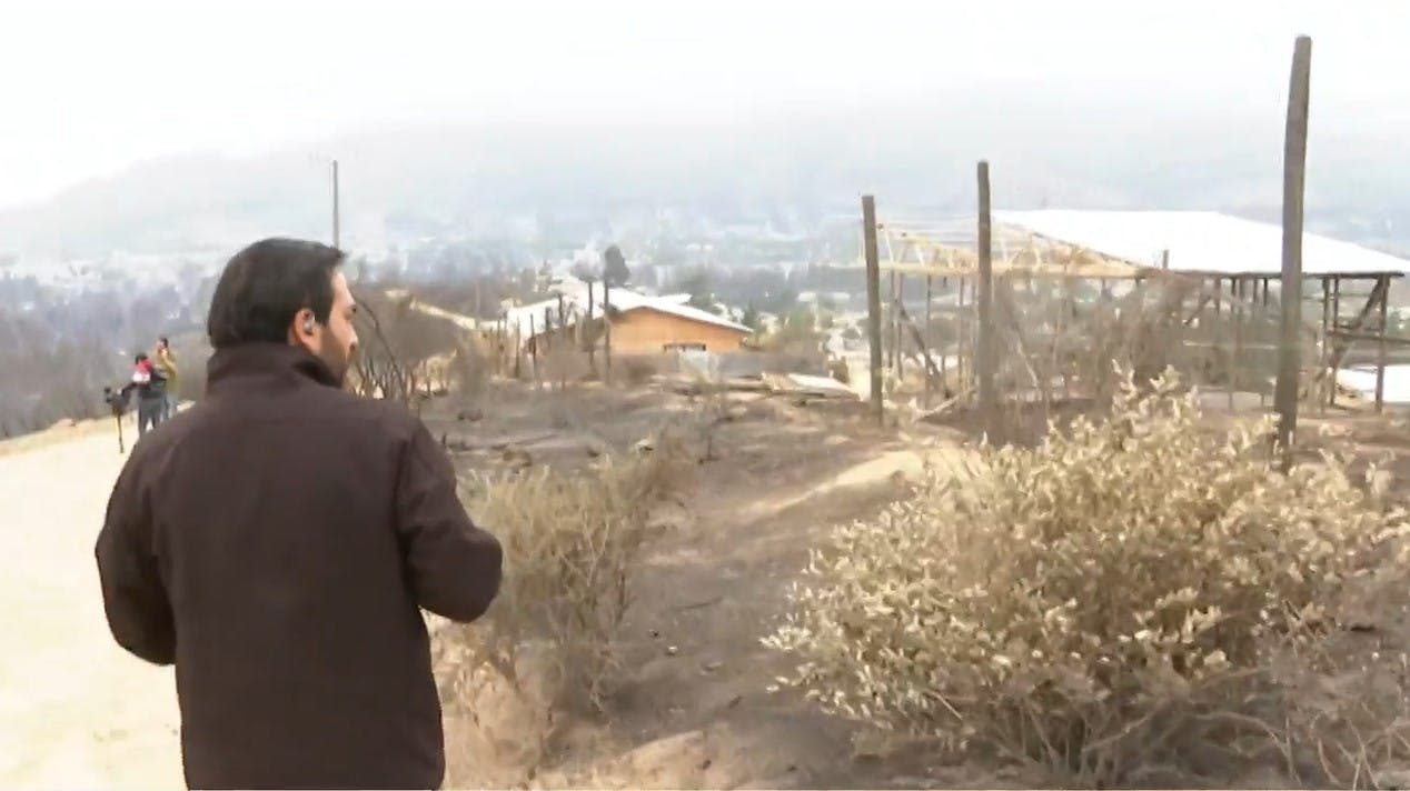 Se salvaron por poco: Casas quedaron al borde del incendio en Limache
