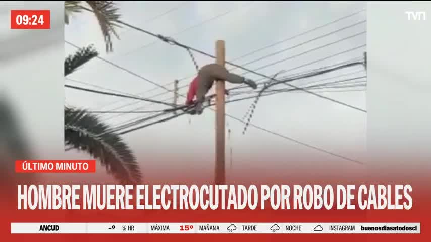 Hombre muere electrocutado por robo de cables