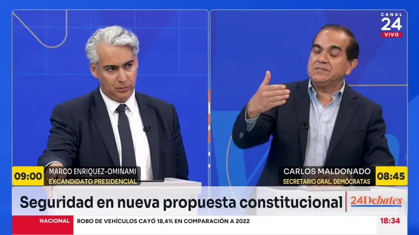 24 Debates: Seguridad y migración en la propuesta Constitucional según ME-O y Carlos Montes