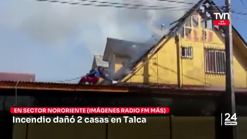 Incendio daño 2 casas en Talca