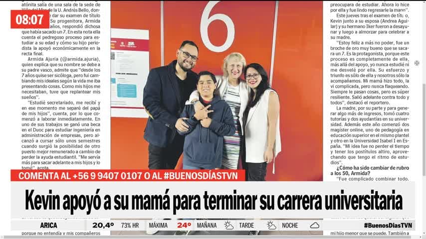 ¡Felicitaciones!: Mamá de Kevin Felgueras terminó su carrera universitaria