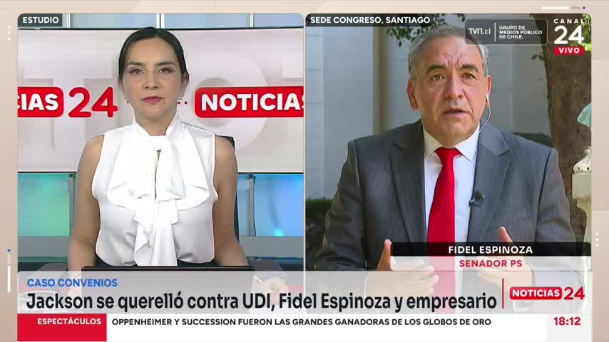 Senador Espinoza: "Me gustaría que Jackson hablara de las cenas a oscuras en la casa de Zalaquett de todos sus amigos ministros"