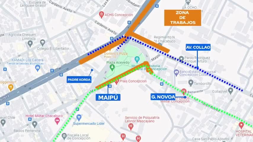 Nuevos desvíos de tránsito por construcción de Par Vial