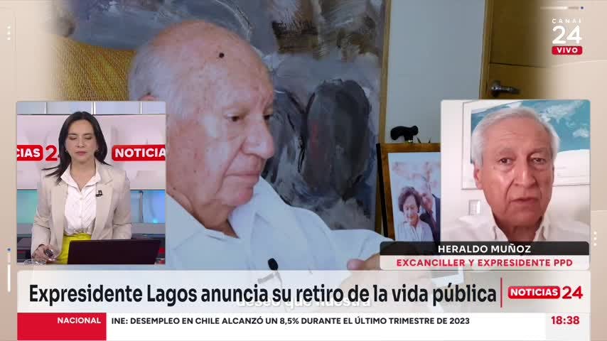 Heraldo Muñoz y retiro de Lagos: "Tuvo un papel protagónico en la recuperación de la democracia"