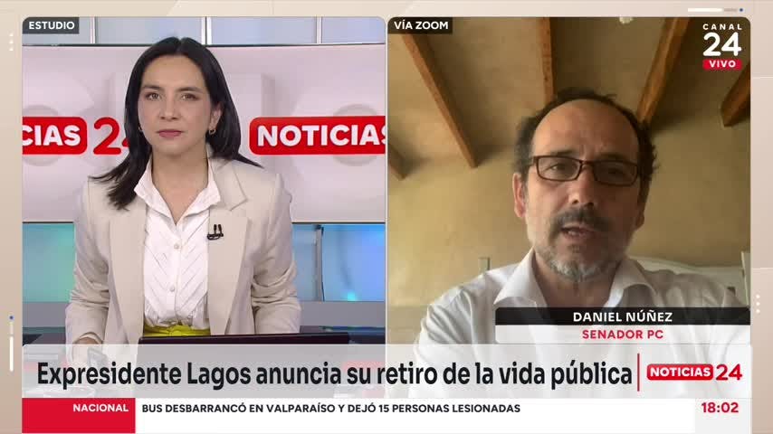 "Representa la democracia naciente": Senador Núñez (PC) se refiere al retiro de Ricardo Lagos