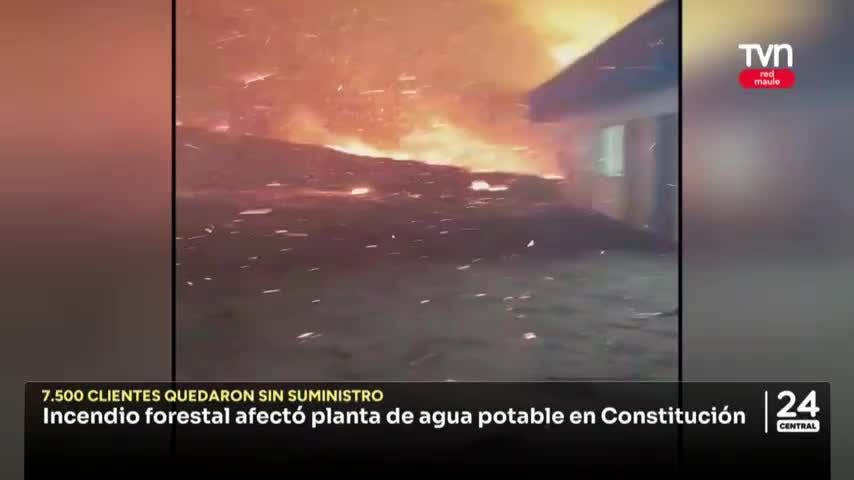 Incendio forestal afectó planta de agua potable en Constitución