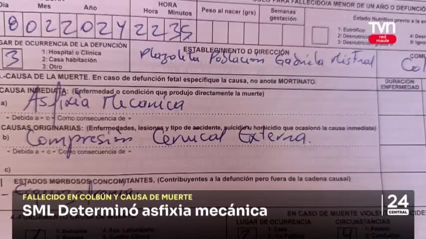 Documento confirma muerte por asfixia