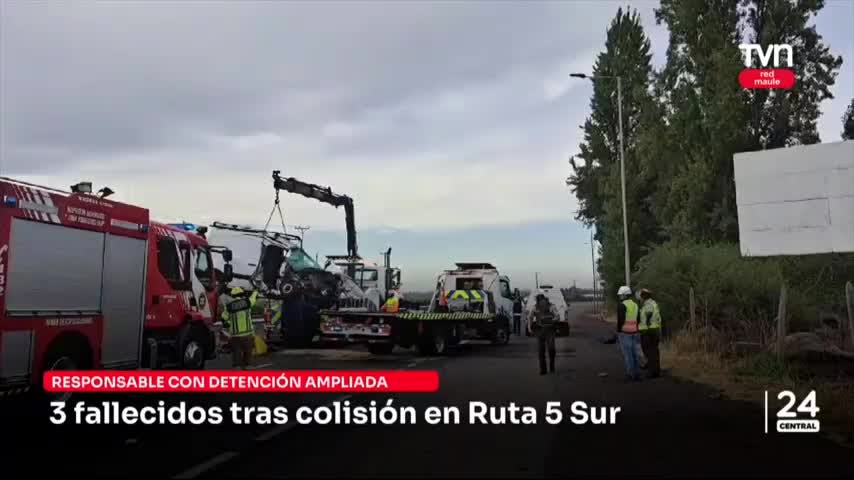 Tres fallecidos tras colisión en Ruta 5 Sur