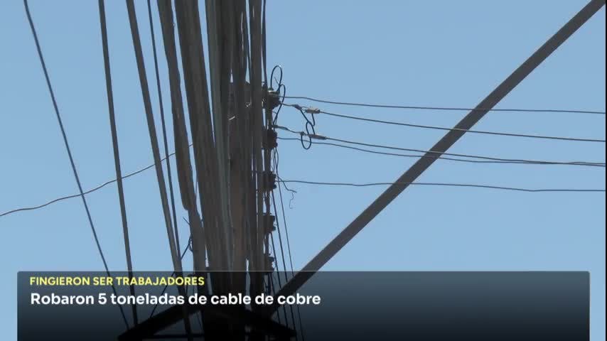 Sujetos robaron 5 toneladas de cable de cobre