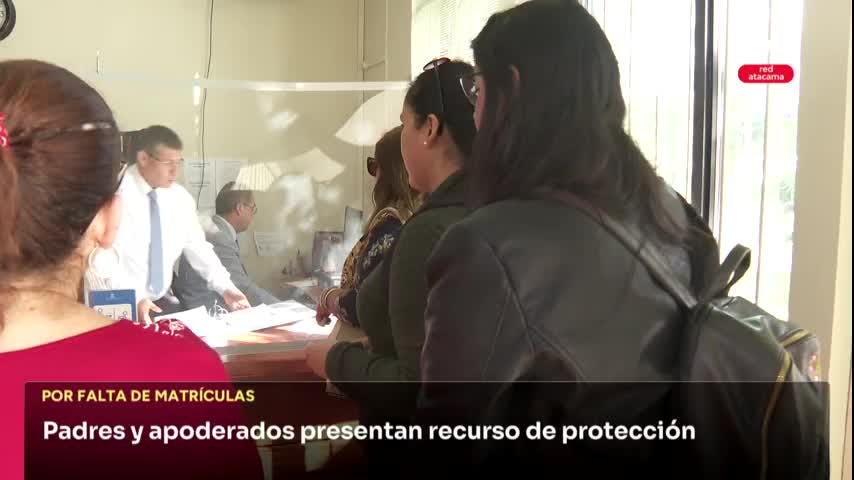 Presentan recurso de protección por falta de matrículas