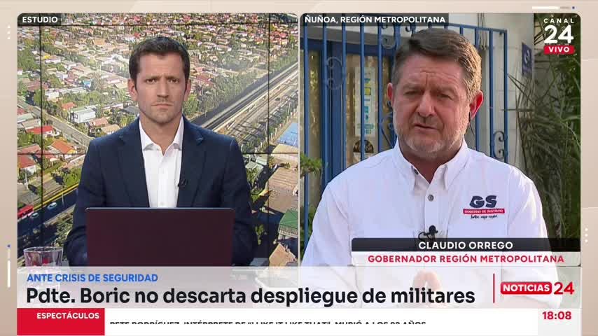 Gobernador Orrego: “Todas las capitales de Europa tienen protección militar”