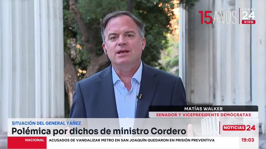 Senador Walker y situación del general Yáñez: “Esto huele a rezago de octubrismo trasnochado”