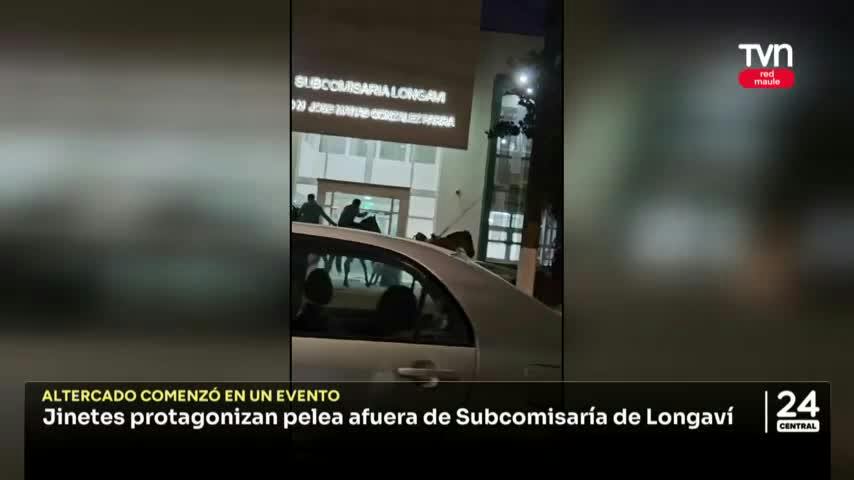 Jinetes protagonizan pelea afuera de Subcomisaría de Longaví