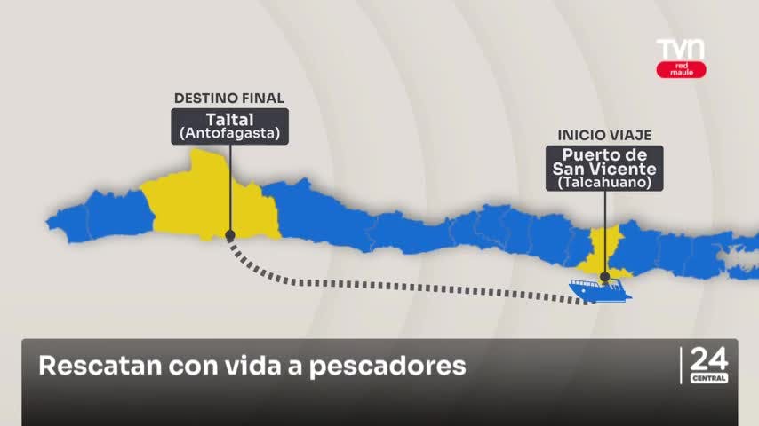 Sobre una balsa salvavidas fueron rescatados dos pescadores extraviados