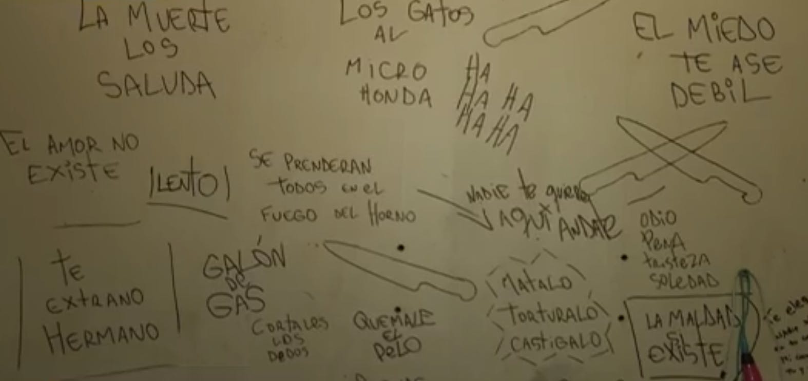 Encuentran aterradores y amenazantes mensajes en casa tomada de Barrio Brasil