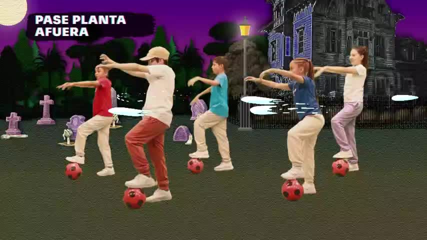 Baila Fútbol Kids en NTV: Caminata y Toque, Pase Planta Afuera, Rotonda en Movimiento, Brazos de Zombie, 